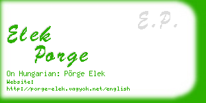 elek porge business card